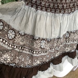 Ruffle dress with silk slip underneath